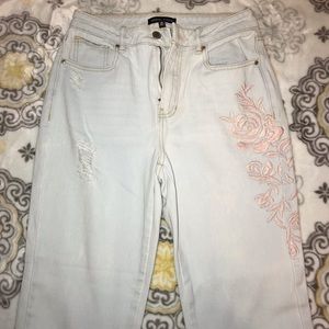 Light Wash Embroidered PacSun Mom Jeans
